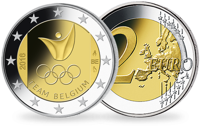 Monnaie de 2 Euros «Equipe Belge JO de Rio» Belgique 2016 