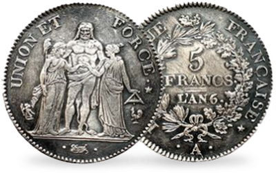 Monnaie « 5 Francs Hercule » 1ère République 