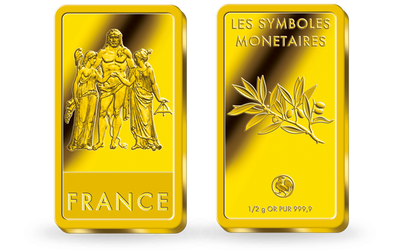 Lingot en or les symboles monétaires « Hercule »