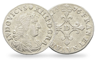 Monnaie de 4 sols en argent massif «Louis XIV dit "des Traitants"»