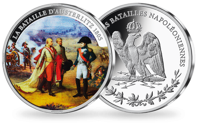 Frappe en argent colorisé « Austerlitz - La Bataille des 3 empereurs »