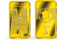Le lingot en or pur - Notre Dame de Paris