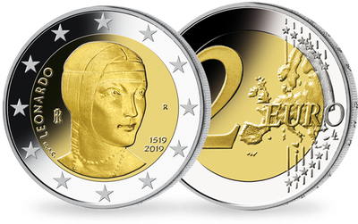 La monnaie de 2€ - Léonard de Vinci 2019 Italie