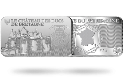 Lingot du patrimoine en argent pur  « Château des Ducs de Bretagne »
