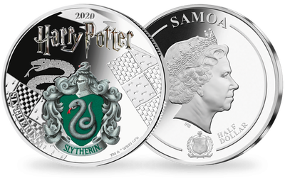 Monnaie officielle argentée et colorisée «Harry Potter - Serpentard » 2020