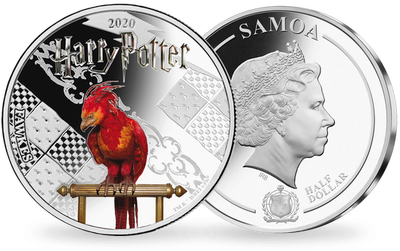 Monnaie officielle argentée et colorisée «Harry Potter - Fumseck » 2020