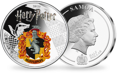 Monnaie officielle argentée et colorisée «Harry Potter -Poufsouffle» 2020