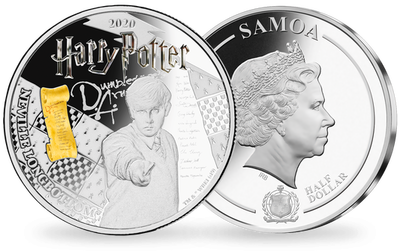 Monnaie officielle argentée et colorisée «Harry Potter - Neville Londubat  » 2020 