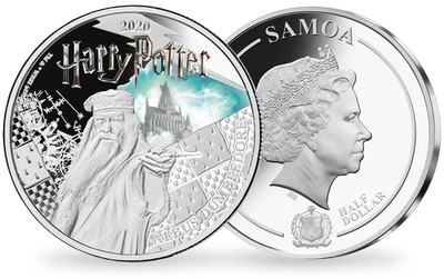 Monnaie officielle argentée et colorisée «Harry Potter - Albus Dumbledore» 2020 