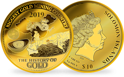 La monnaie 1/100 d'once or « Le plus grand pays producteur d'or: la Chine »

