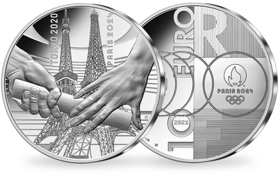 Monnaie de 10 Euros en argent pur «PARIS 2024 - De Tokyo à Paris» 2021