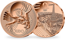 Monnaie de 1/4 Euro en acier cuivré «PARIS 2024 - Les Sports: Judo» 2021