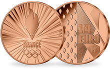 Monnaie de 1/4 Euro en acier cuivré «PARIS 2024 - Team France» 2021 