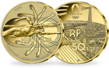 Monnaie de 50 Euros en or pur «PARIS 2024 - Les Sports: Natation» 2021 