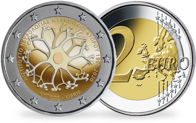 Monnaie de 2 Euros «30ème anniversaire de l'Institut chypriote de neurologie et de génétique» Chypre 2020