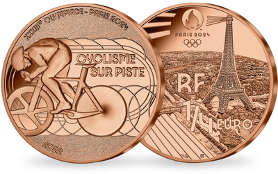 Monnaie de 1/4€ 2022« PARIS 2024 - Les Sports : Cyclisme sur piste »