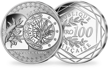 Monnaie de 100 Euros en argent massif « Les 20 ans de l'euro» 2022
