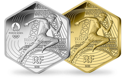 Monnaies 10 Euros et 250 Euros hexagonales «Marianne Jeux Olympiques de PARIS 2024» 