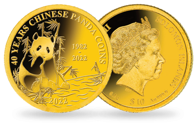 Monnaie de 10 dollar Panda, Salomon, en or le plus pur