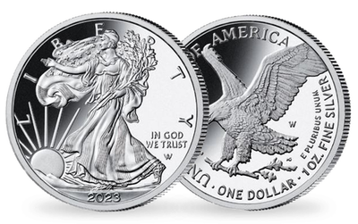 Monnaie d'1 once d'argent pur Etats Unis « L’Aigle Américain 2023 »