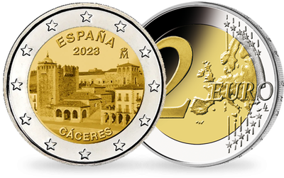 Monnaie de 2 Euros commémorative «Vielle ville de Cáceres» Espagne 2023