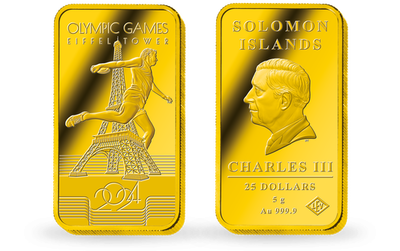 Monnaie-lingot 5 grammes en or pur « L'or des sports olympiques »