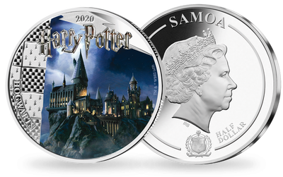 Monnaie officielle argentée et colorisée « Harry Potter- Poudlard » 2020