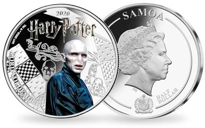 Monnaie officielle argentée et colorisée «Harry Potter - Lord Voldemort» 2020