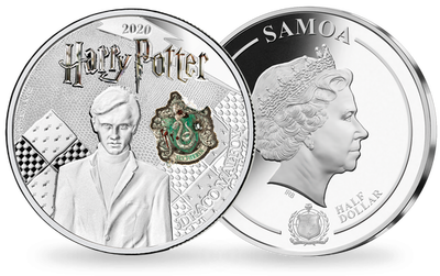 Monnaie officielle argentée et colorisée « Harry Potter- Drago Malefoy » 2020