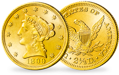 Monnaie ancienne  2,5 Dollars or «Liberty Head» Etats-Unis