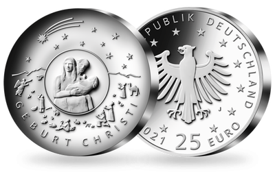Monnaie de 25 Euros en argent «Naissance du Christ» 2021