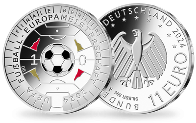 11-Euro-Silbermünze zur UEFA EURO 2024™ aus dem Gastgeberland Deutschland