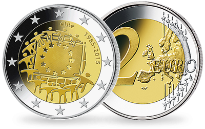 Monnaie de 2 Euros «30 ans du Drapeau Européen» Irlande 2015 