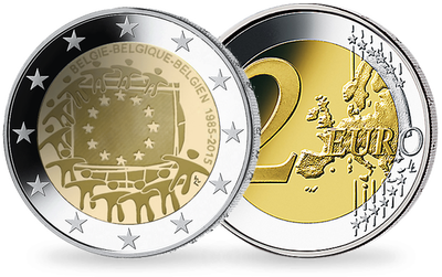 Monnaie de 2 Euros «30 ans du Drapeau Européen» Belgique 2015  