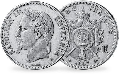 5 Francs Argent Napoléon III Tête Laurée