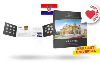Les monnaies européennes, set complet Kuna et Euro: Croatie
