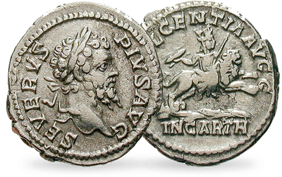 Denier en argent de l'Empire romain Septimius Severus   « Dea Caelestis »