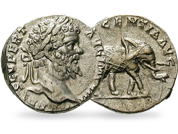 Die Original-Silbermünze ''Septimius Severus''
