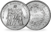 Monnaie ancienne 5 Francs argent Hercule IIIème République
