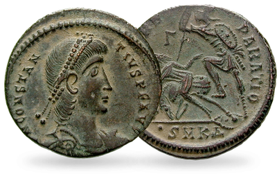 Original Bronze-Münze von Constantius II.