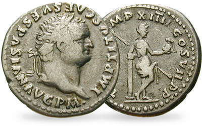 Fast 2000 Jahre alte Original-Silbermünze von Kaiser Titus