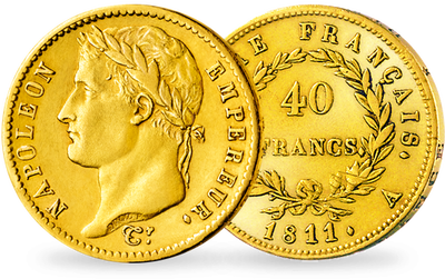 Monnaie de 40 Francs en or massif «Napoléon Premier Tête Laurée»