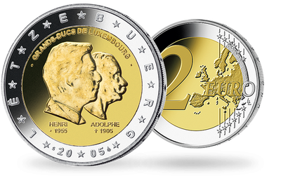 Monnaie de 2 Euros «Grand Duc Henri et Grand-Duc Adolphe» Luxembourg 2005 