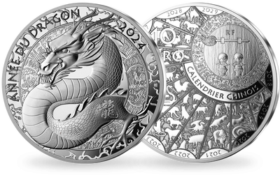 En avant-première : la monnaie de 10€ en argent pur « Année du dragon  » 2024