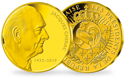 La frappe en or en hommage à Jacques Chirac 1932-2019