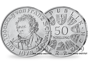 50-Schilling-Gedenkmünze ''150. Todestag von Franz Schubert''