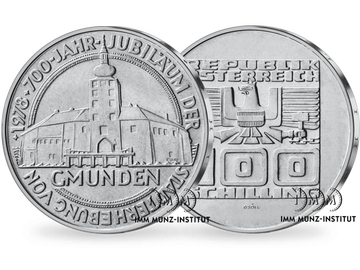 100-Schilling-Gedenkmünze ''700 Jahre Stadterhebung von Gmunden''