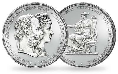 145 Jahre Silberhochzeit Kaiser Franz Joseph I. und Elisabeth: Original-Doppelgulden aus 1879