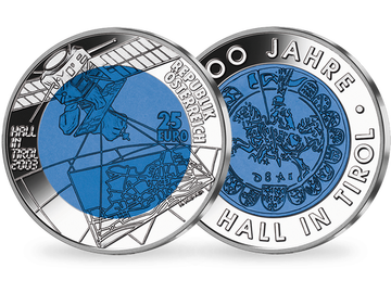 25 Euro Silber-Niob-Münze 2003 ''Stadt Hall'', Österreich 2003