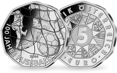 5-Euro-Silbermünze 2004 ''100 Jahre Fußball''
